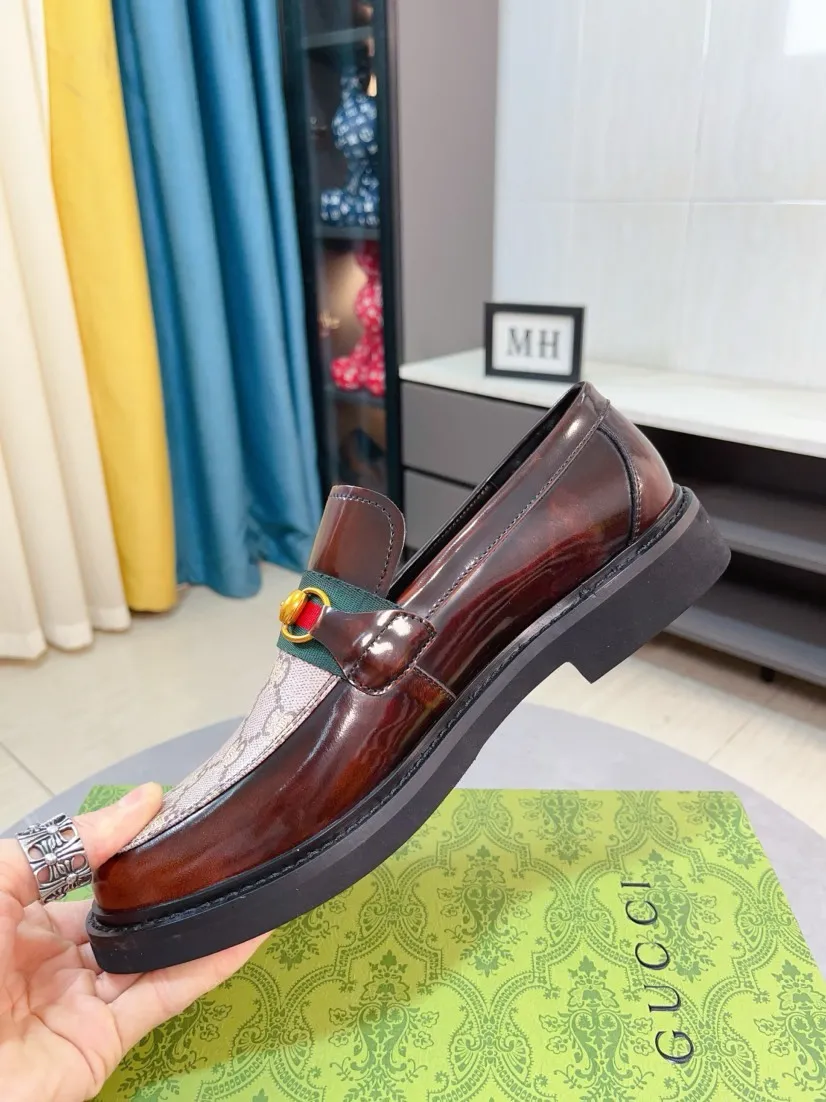 Men's men's shoes💰560🌹🌹Niuli [GUCCI] Formal men's leather shoes [strong][strong][strong] New model coming ~ original quality ☺The upper is imported from Italy with open edges, the leather is soft and delicate, and the wear-resistant and non-slip combination outsole is dignified and domineering, and the luxury charm is unobstructed! The natural and free nouveau riche leads the trend. Code number: 38-44